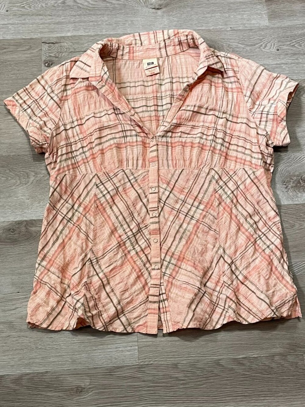 Button Down Plaid Blouse - Picture 9 of 11